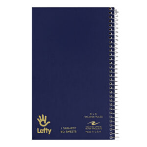 Lefty 8" x 5" Left Handed Wirebound Notebook, College Ruled
