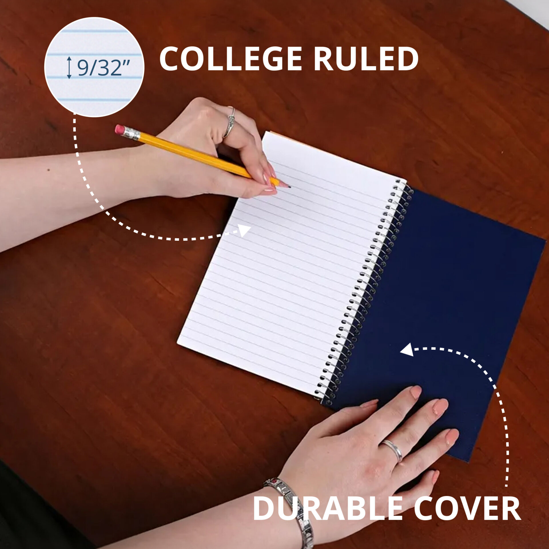 Lefty 8" x 5" Left Handed Wirebound Notebook, College Ruled