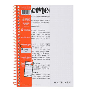 Whitelines® Wirebound Notebook with Premium Gray Paper with White Dot Ruling, Paper that works with your phone!