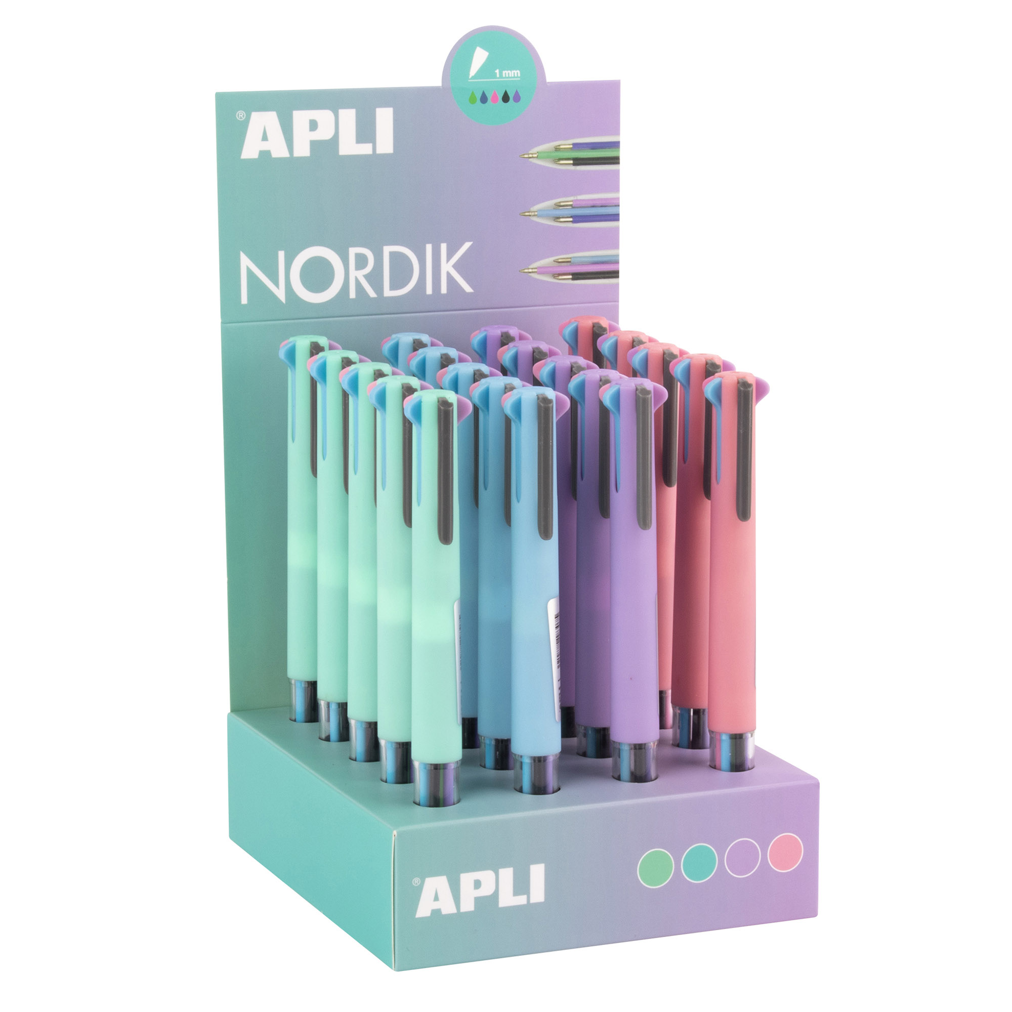 Nordik Collection 5-Color Gel Ink Pens, Assorted Pastel