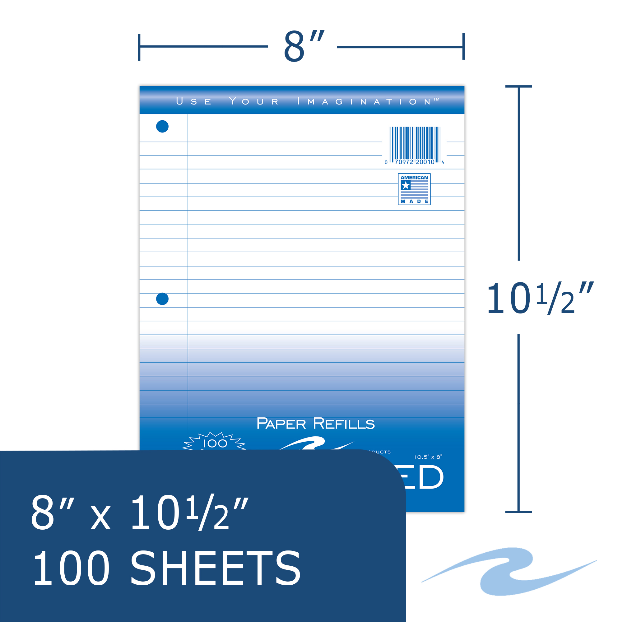 Loose Leaf Filler Paper, Wide Ruled, 100 Sheets
