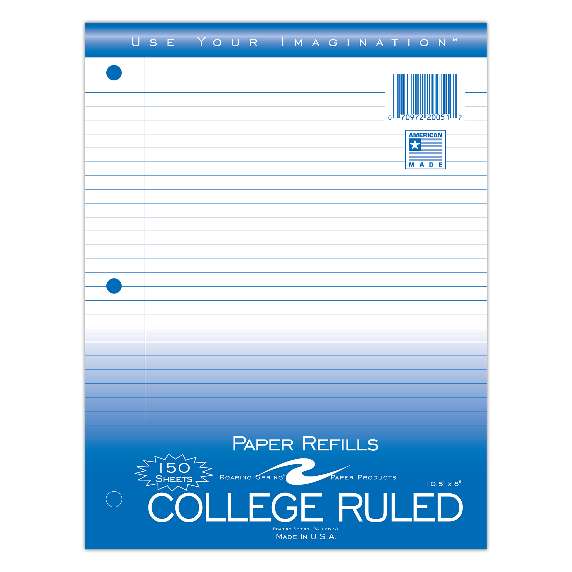 Loose Leaf Filler Paper, College Ruled, 150 Sheets