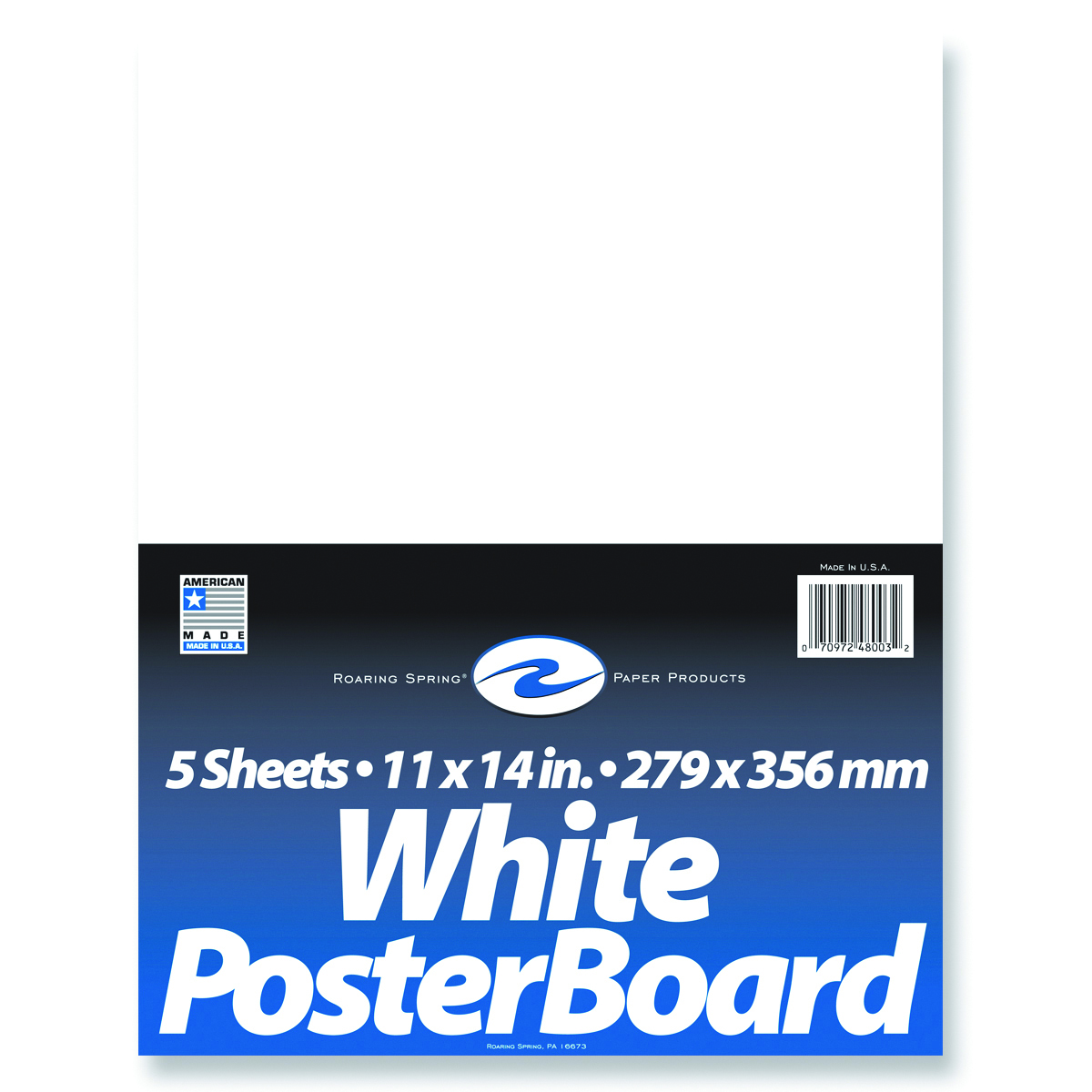 WHITE POSTER BOARD 11 x 14 | Art Supplies | Roaring Spring Paper Products