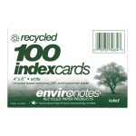 RECYCLED INDEX CARDS 4"x6" RULED WHT