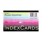 INDEX CARDS 3"x5" RULED ASSTD COLORS