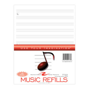 Loose Leaf Music Filler Paper with 12 Staves, 20 Sheets