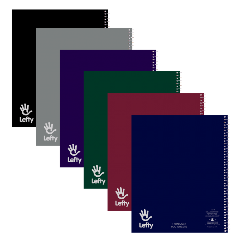 LEFTY NOTEBOOK 1SUB 1PKT 11"x9" CM Wirebound Notebooks Roaring