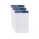 Doane Paper Small Writing Pad, Pack of 3 5" x 8" 50 Sheets per pad, Grid + Lines