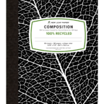Composition Book 9.75” x 7.5”, Black Leaf, Ruled