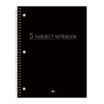 Five Subject Wirebound Notebook, College Ruled, 180 Sheets, 10.5" x 8", Assorted Fashion Color Covers
