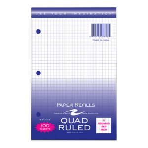 Loose Leaf Paper, 5x5" Graph Ruled, 3-Hole Punched, 100 Sheets