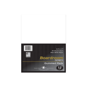 Boardroom Series Legal Pads, Unruled, Gummed Glue Top, White Paper, Pack of 12