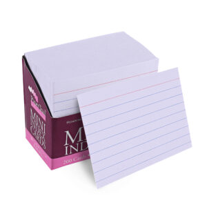PaperTrail 3" x 2.5" Ruled Mini Index Cards (200 Count) with Tray, White