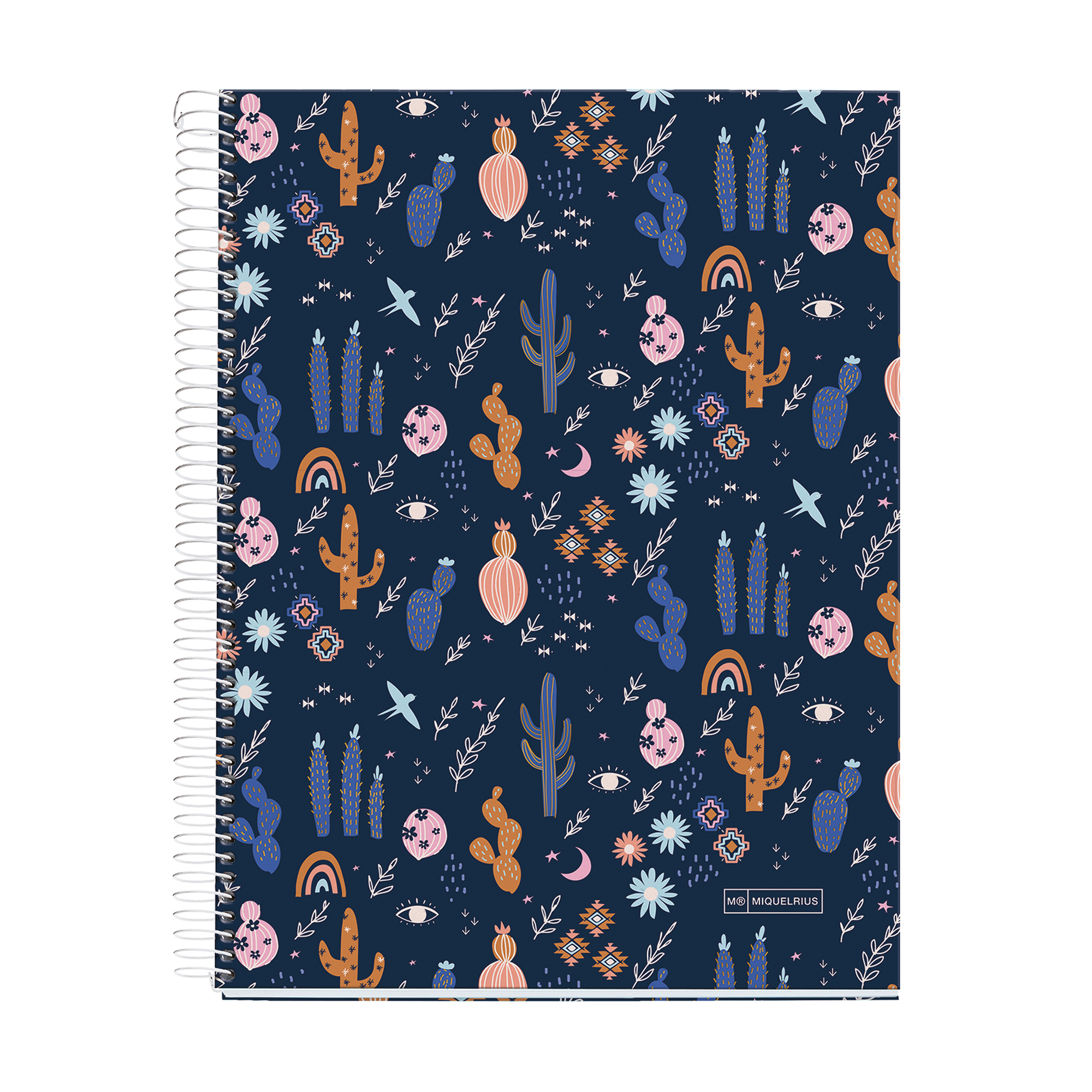 M® MiquelRius Lined 4 Subject Notebook, 11" x 8.5", Cardboard Cover - Desert