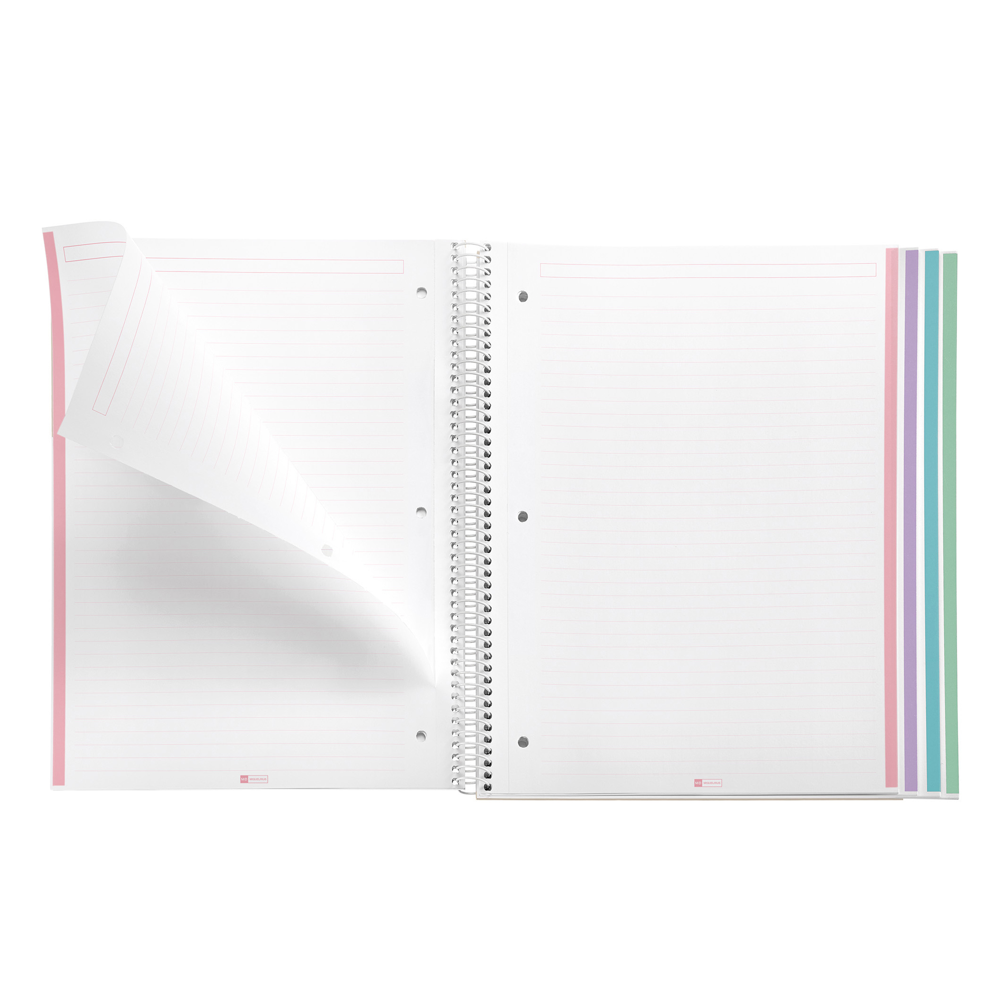M® MiquelRius Aurora Lined 4 Subject Notebook, 11" x 8.5", Poly Cover - West Bay