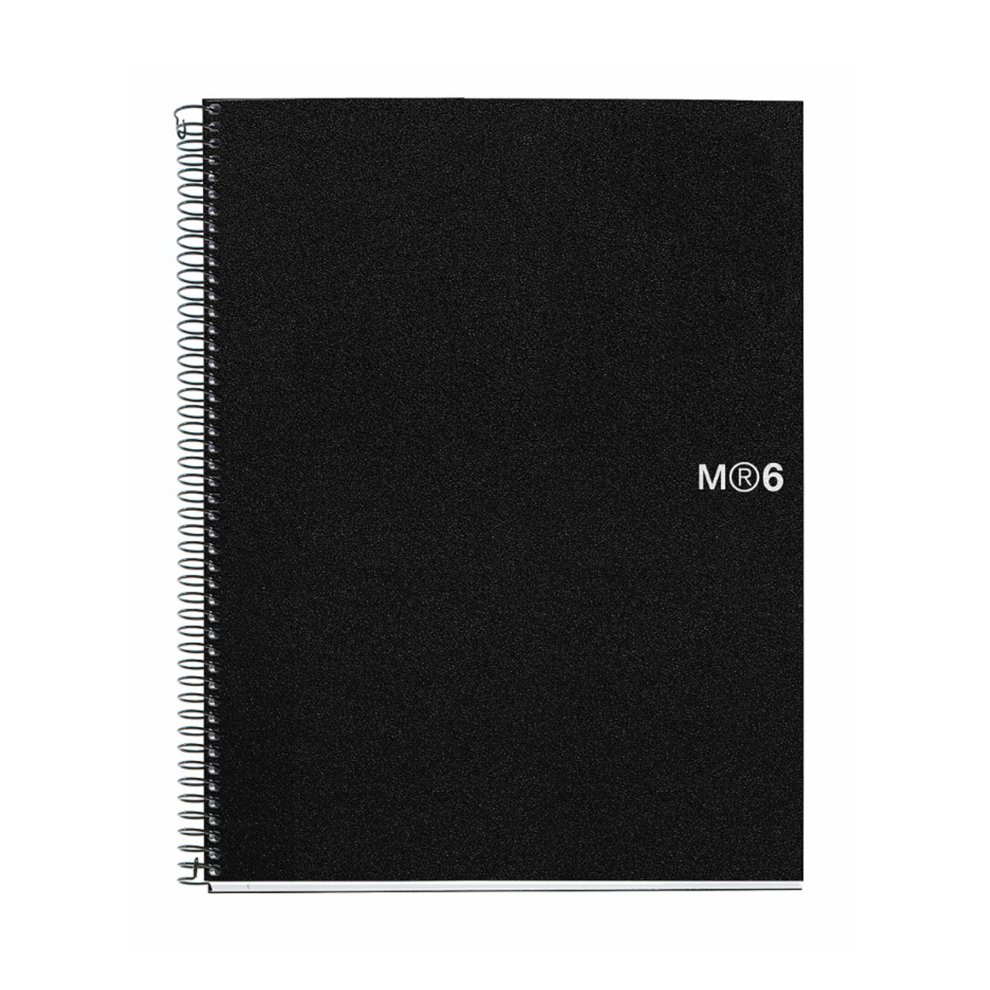 M® MiquelRius Lined 6 Subject Notebook, 11" x 8.5", Poly Cover - Black