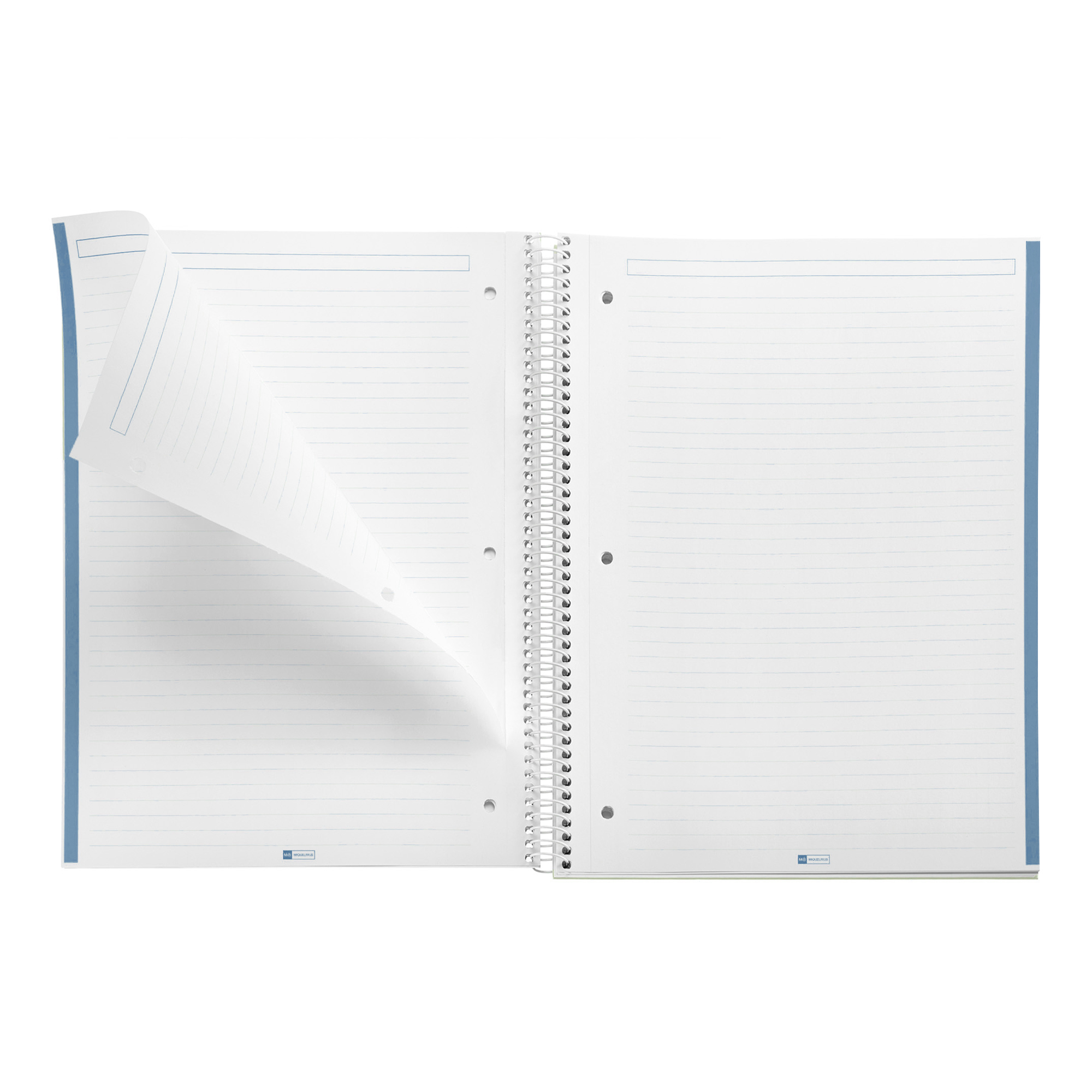 M® MiquelRius Emotions® Lined 1 Subject Notebook, 11" x 8.5", Cardboard Cover - Marine