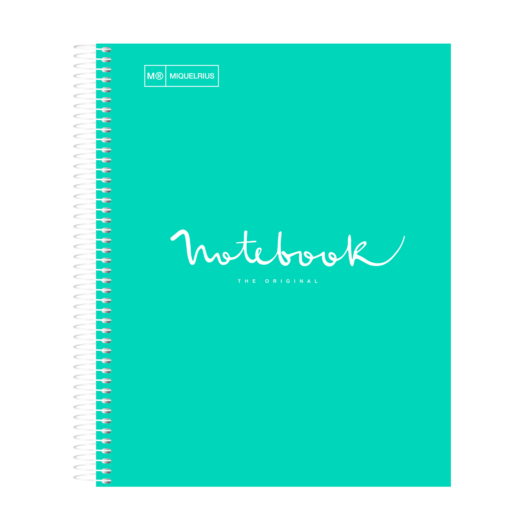 M® MiquelRius Emotions® Lined 1 Subject Notebook, 11" x 8.5", Cardboard Cover - Turquoise