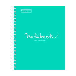M® MiquelRius Emotions® Lined 1 Subject Notebook, 11" x 8.5", Cardboard Cover - Turquoise
