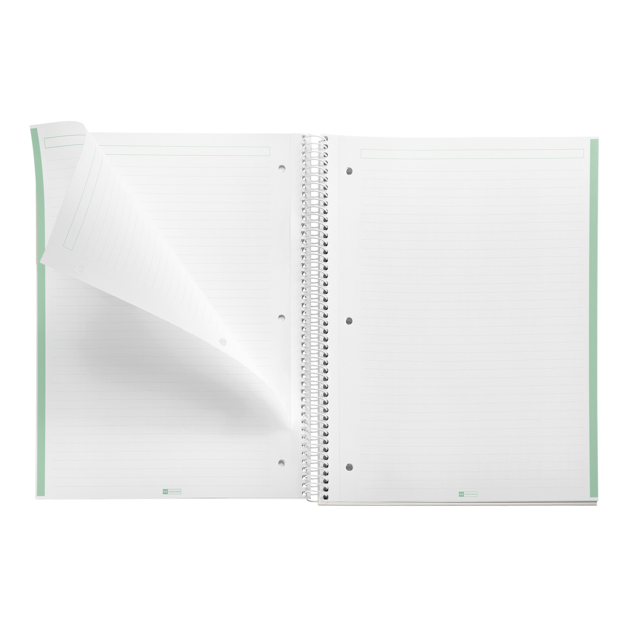 M® MiquelRius Emotions® Lined 1 Subject Notebook, 11" x 8.5", Cardboard Cover - Mint