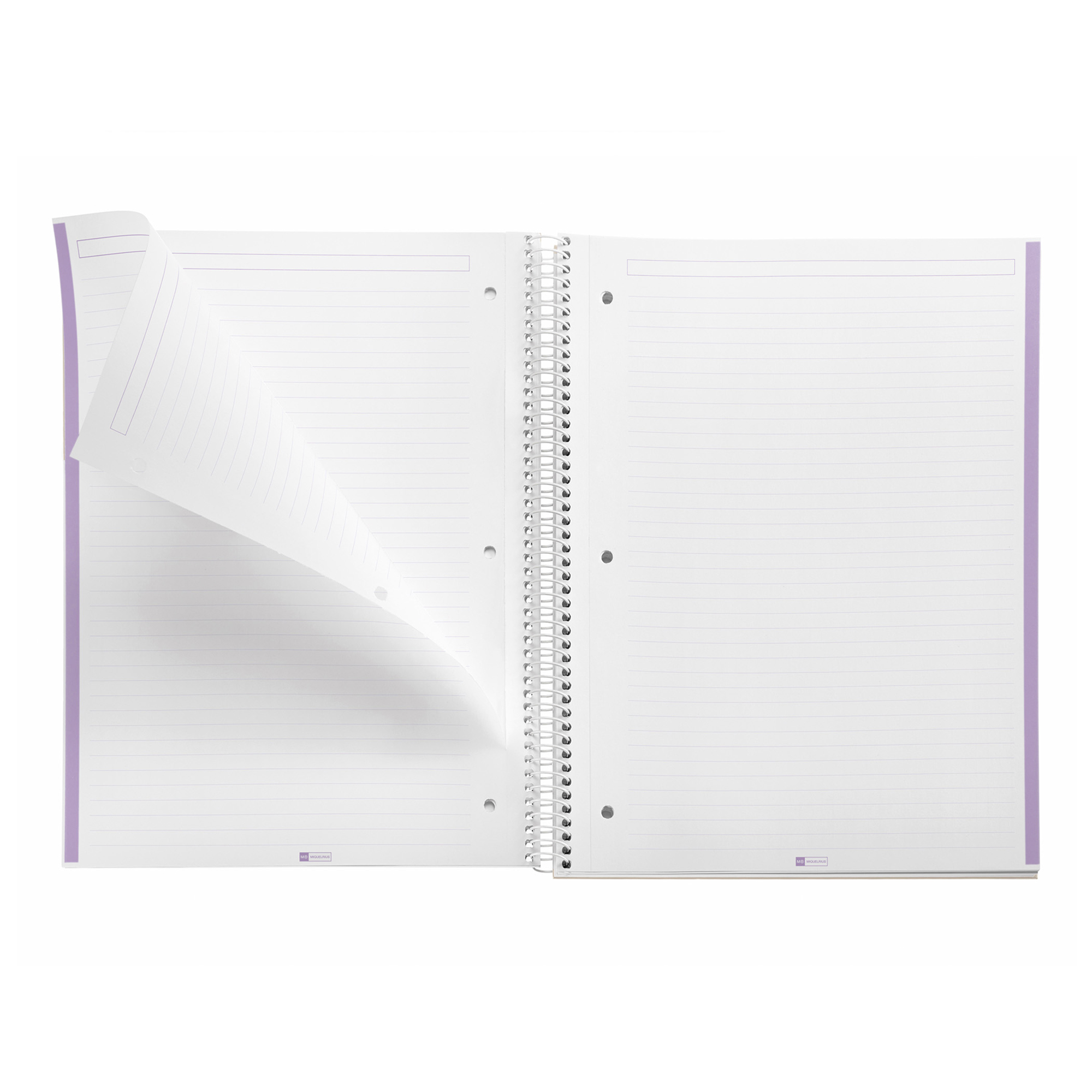 M® MiquelRius Emotions® Lined 1 Subject Notebook, 11" x 8.5", Cardboard Cover - Lavender