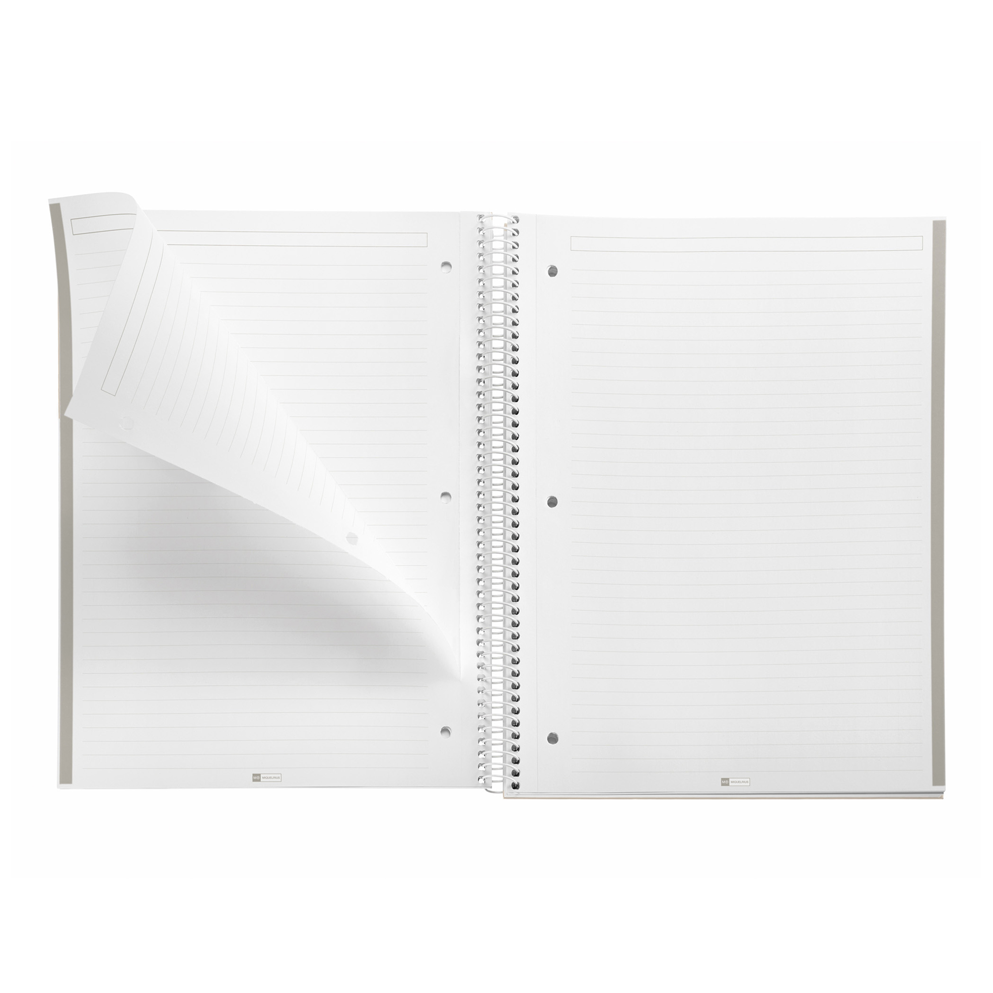 M® MiquelRius Emotions® Lined 1 Subject Notebook, 11" x 8.5", Cardboard Cover - Gray