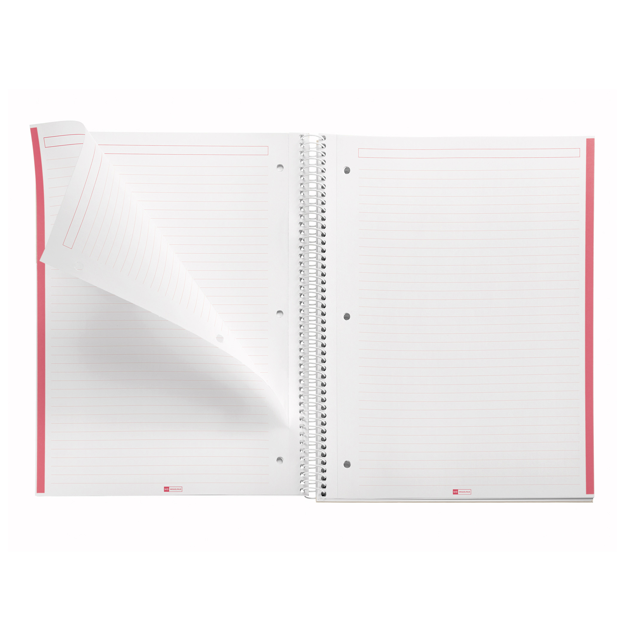 M® MiquelRius Emotions® Lined 1 Subject Notebook, 11" x 8.5", Cardboard Cover - Coral