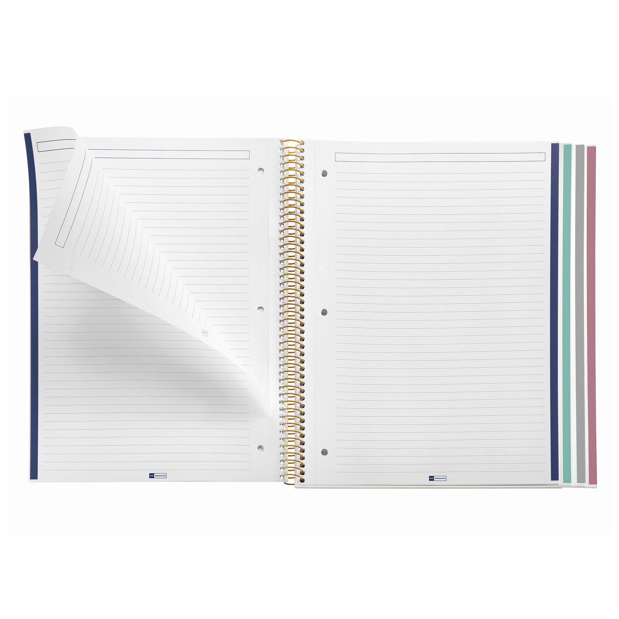 M® MiquelRius Lined 4 Subject Notebook, 11" x 8.5", Cardboard Cover - Black Dots