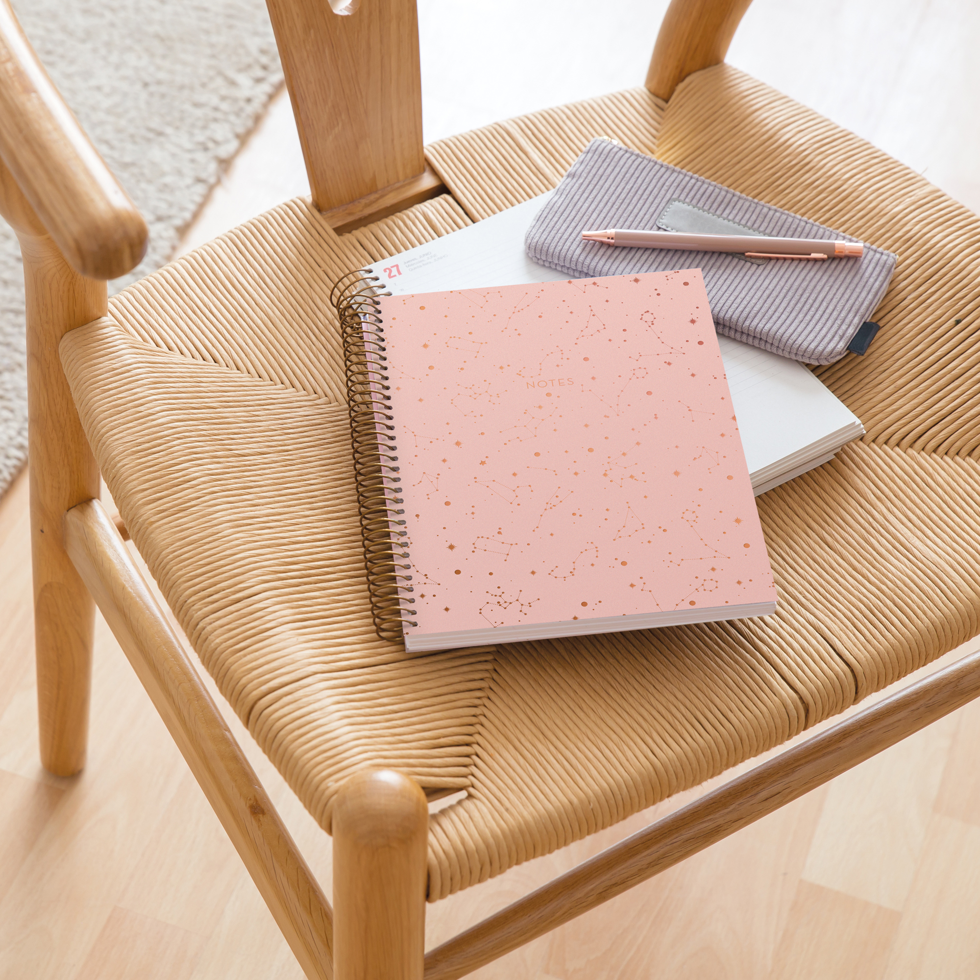 M® MiquelRius  Lined 4 Subject Notebook, A5 (8.27" x 5.83"), Cardboard Cover - Constellations