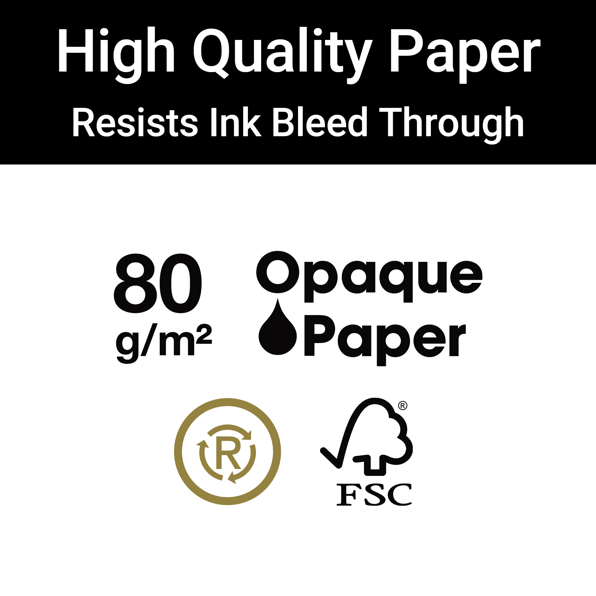 M® MiquelRius Recycled Collection, Lined 4 Subject Notebook, 11" x 8.5", Cardboard Cover - Eco Leaves