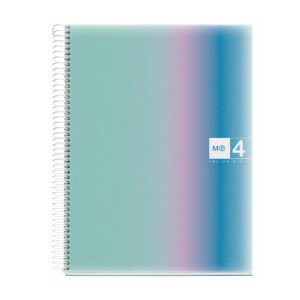 M® MiquelRius Aurora Lined 4 Subject Notebook, 11" x 8.5", Poly Cover - Santorini