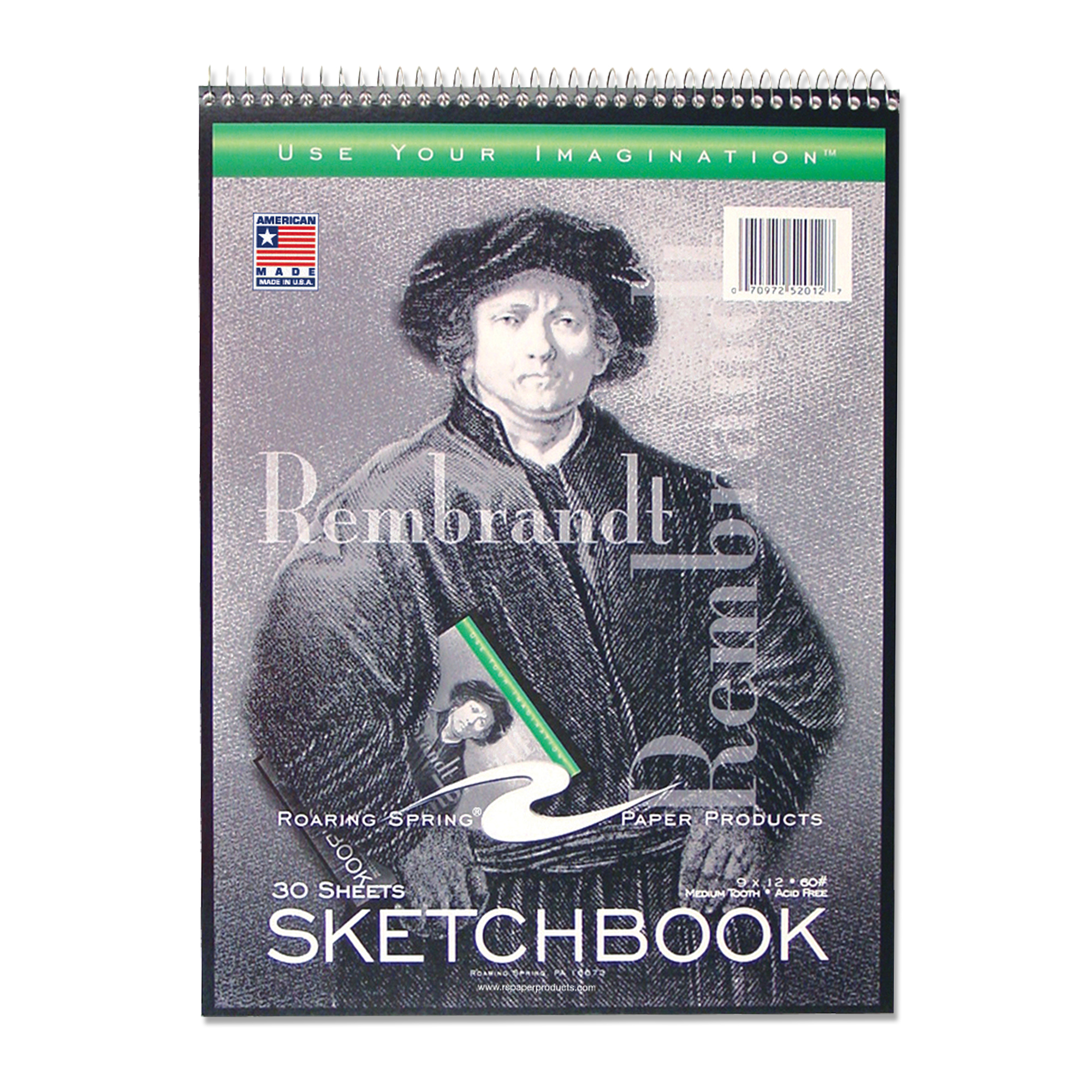 Rembrandt Top bound Wirebound Sketchbook, 60 lb. White Drawing Paper