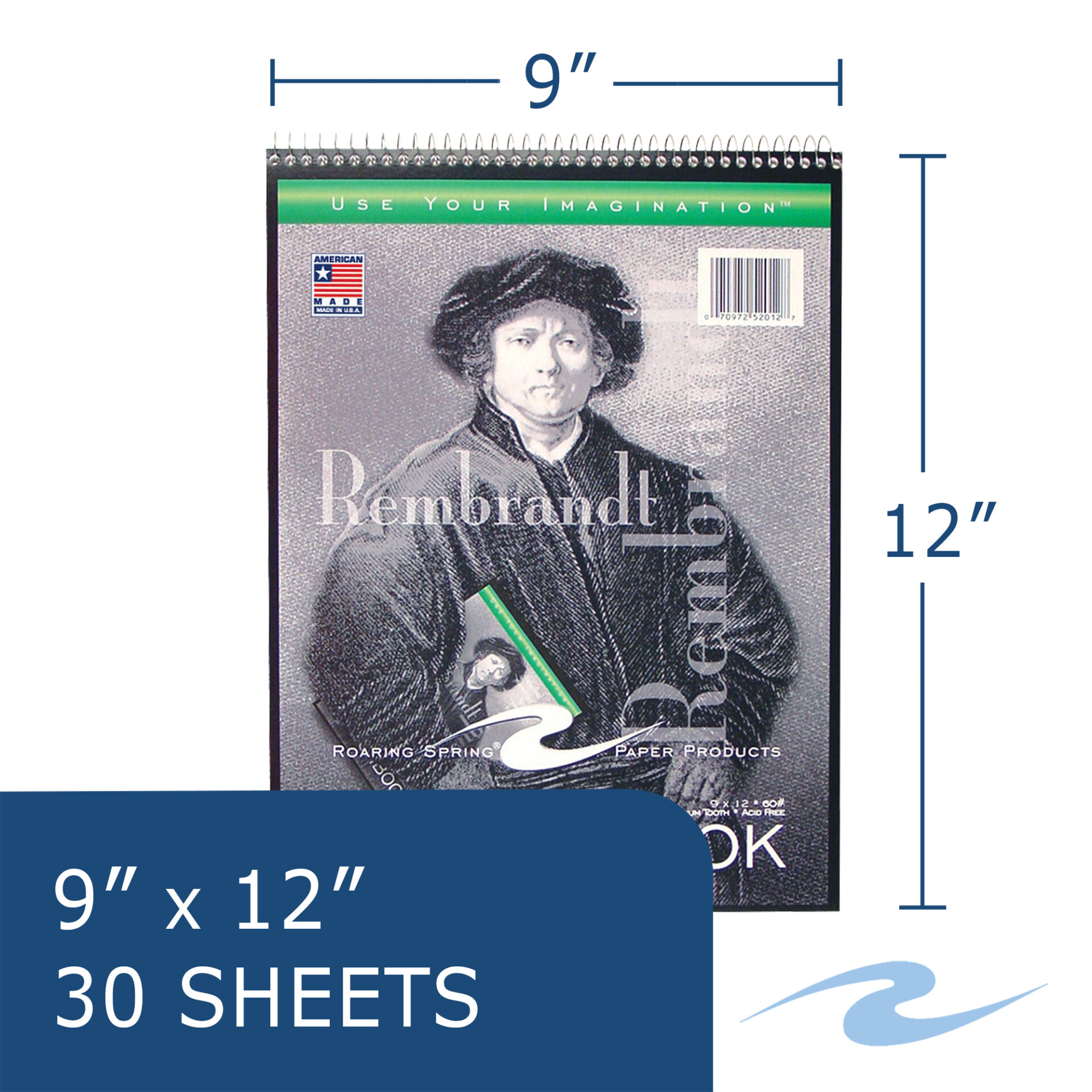 Rembrandt Top bound Wirebound Sketchbook, 60 lb. White Drawing Paper