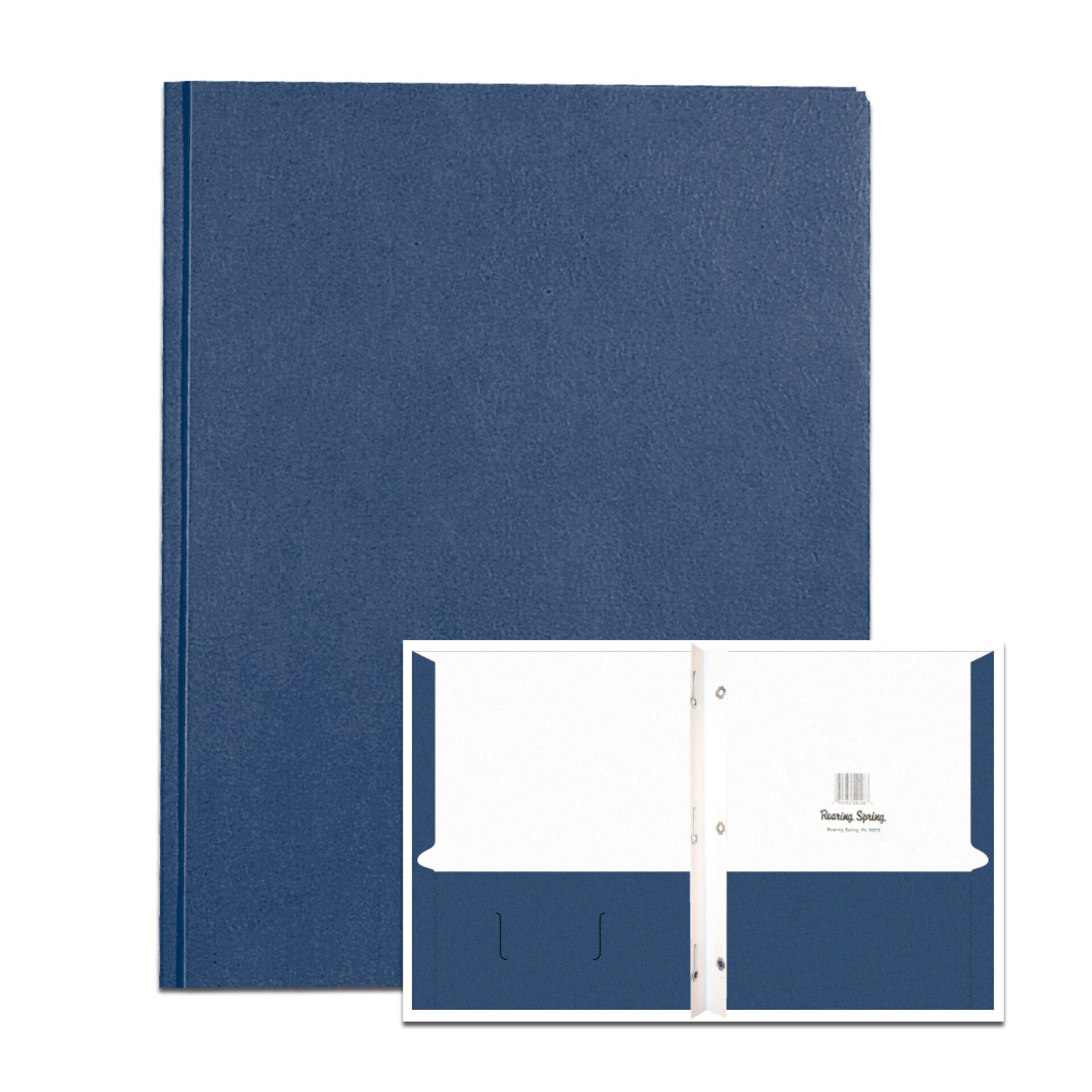 Embossed 3-Prong Pocket Folders, 25 per Box, Dark Blue