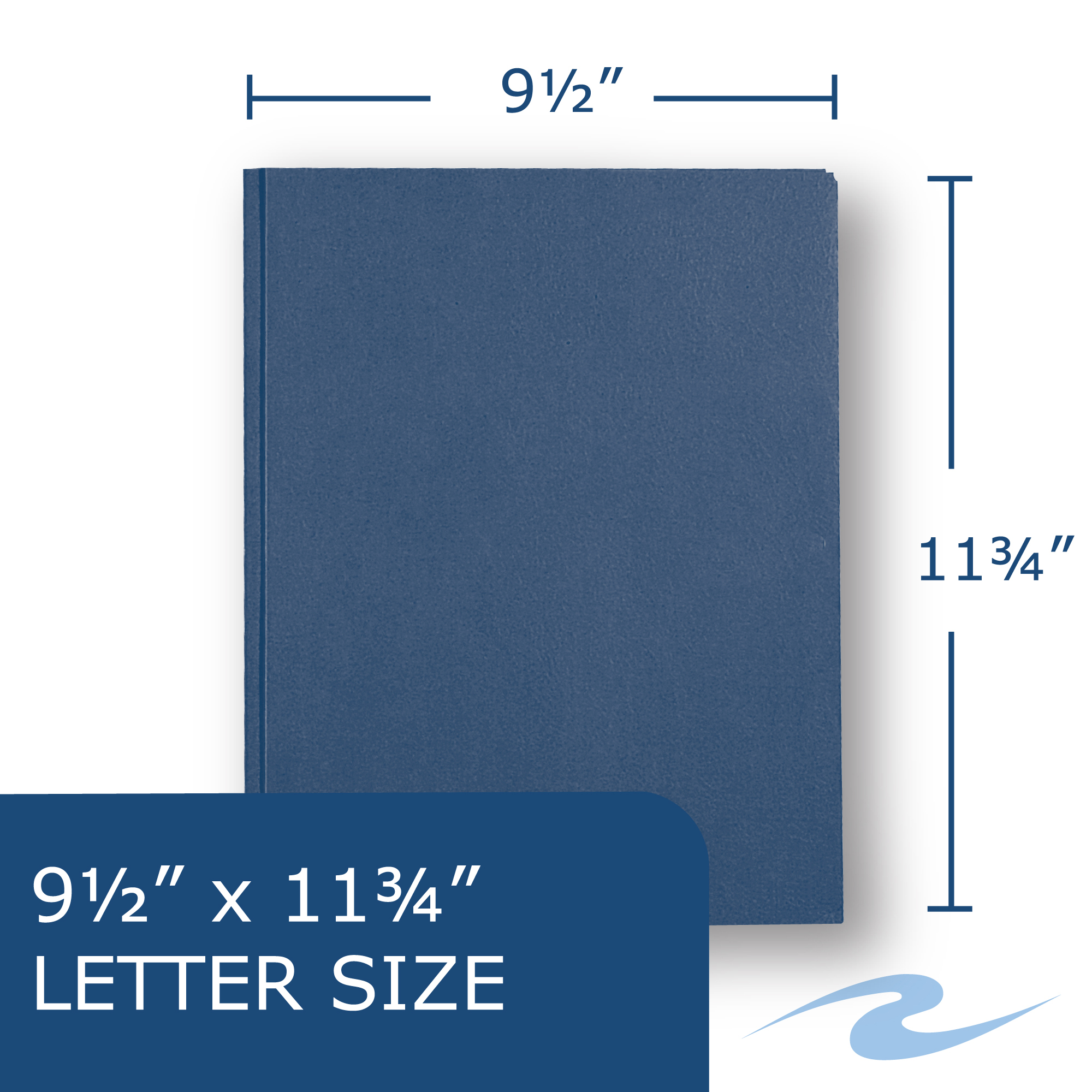 Embossed 3-Prong Pocket Folders, 25 per Box, Dark Blue