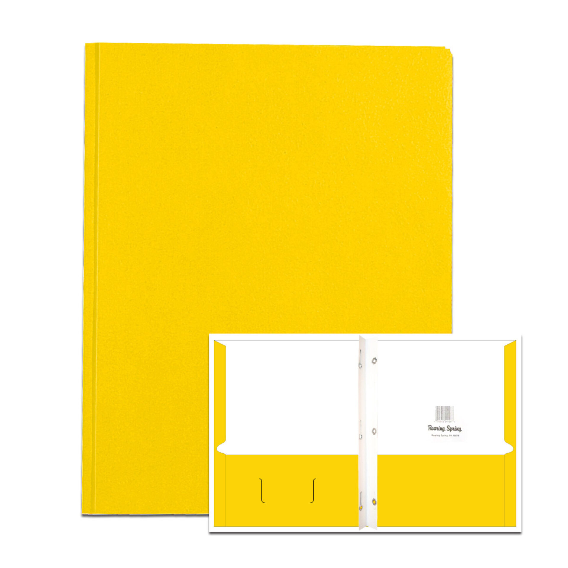 Embossed 3-Prong Pocket Folders, 25 per box, 11.75" x 9.5", Yellow