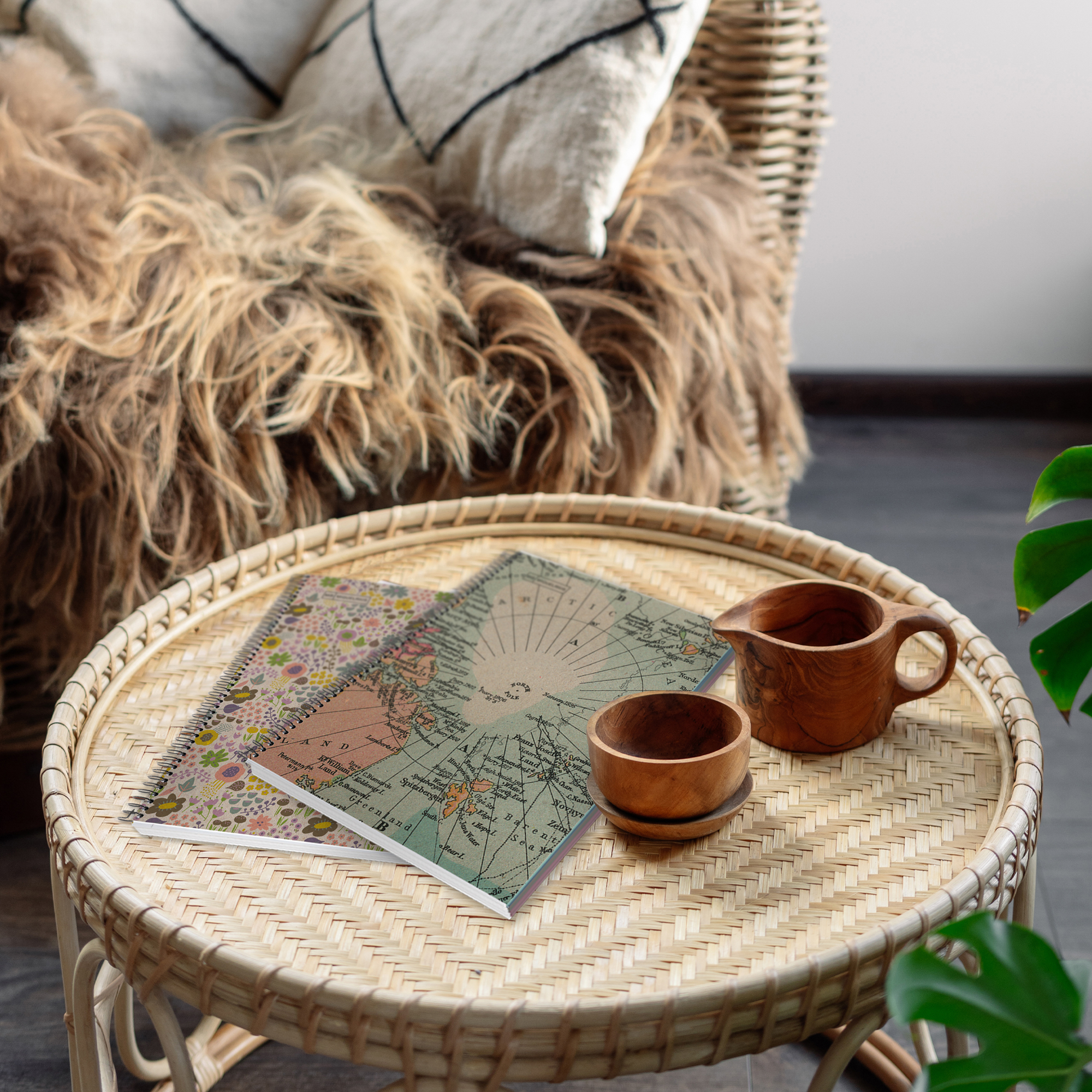 M® MiquelRius Recycled Collection, Lined 4 Subject Notebook, 11" x 8.5", Cardboard Cover - Eco Map