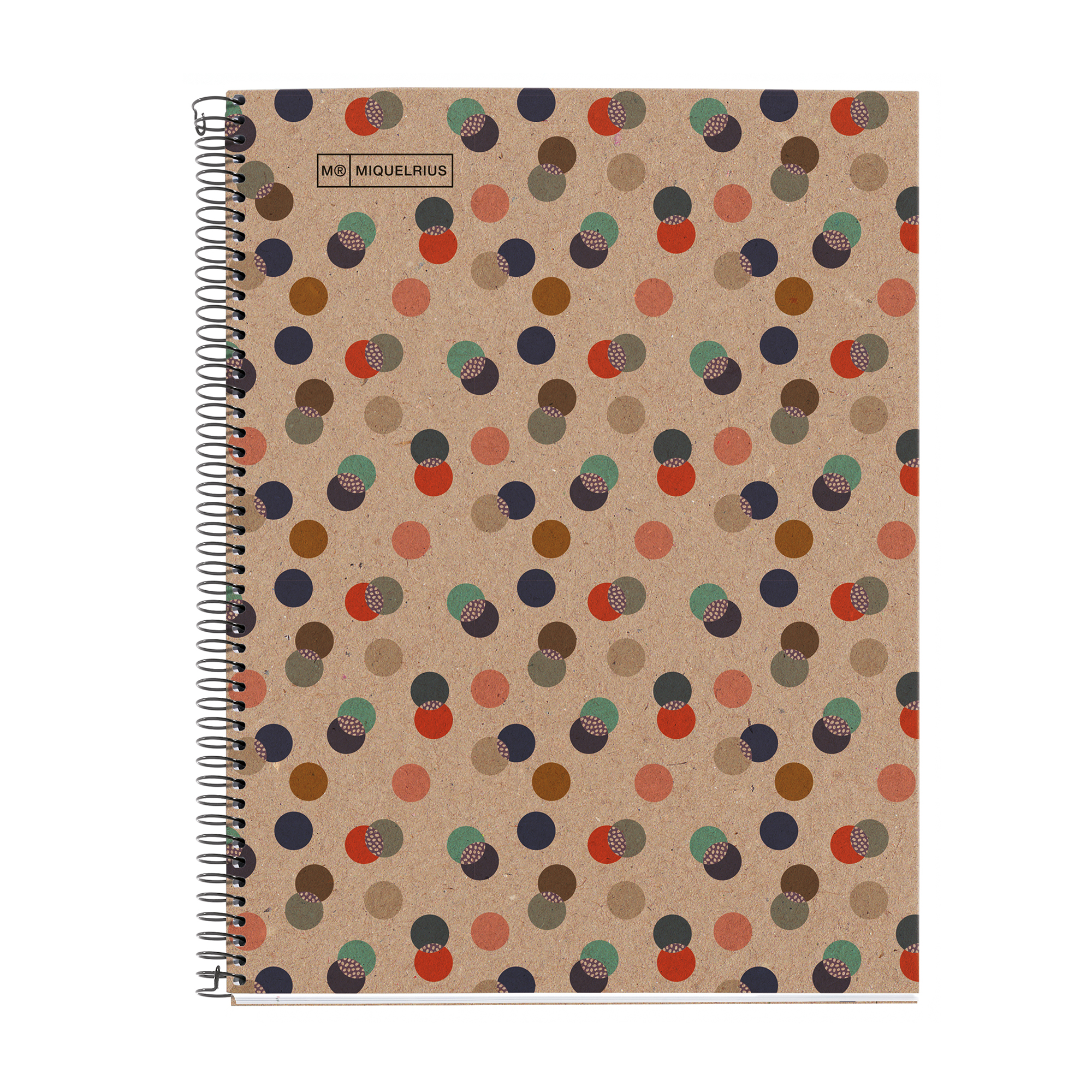 M® MiquelRius Recycled Collection, Lined 4 Subject Notebook, 11" x 8.5", Cardboard Cover - Eco Confetti