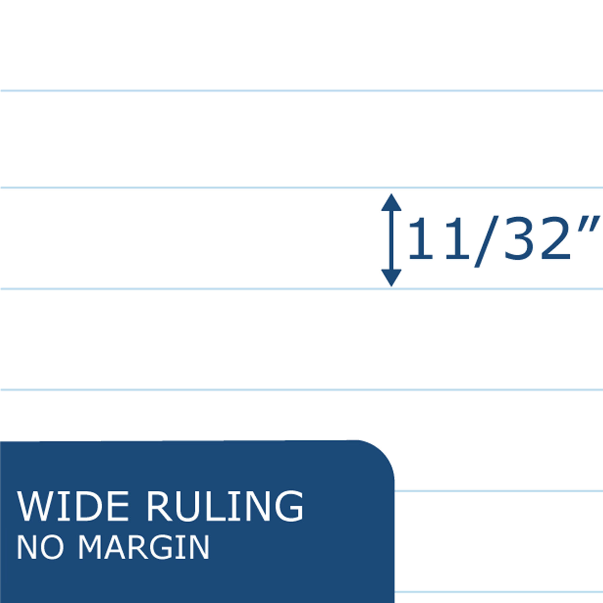 Writing Tablet, Wide Ruled, White Paper