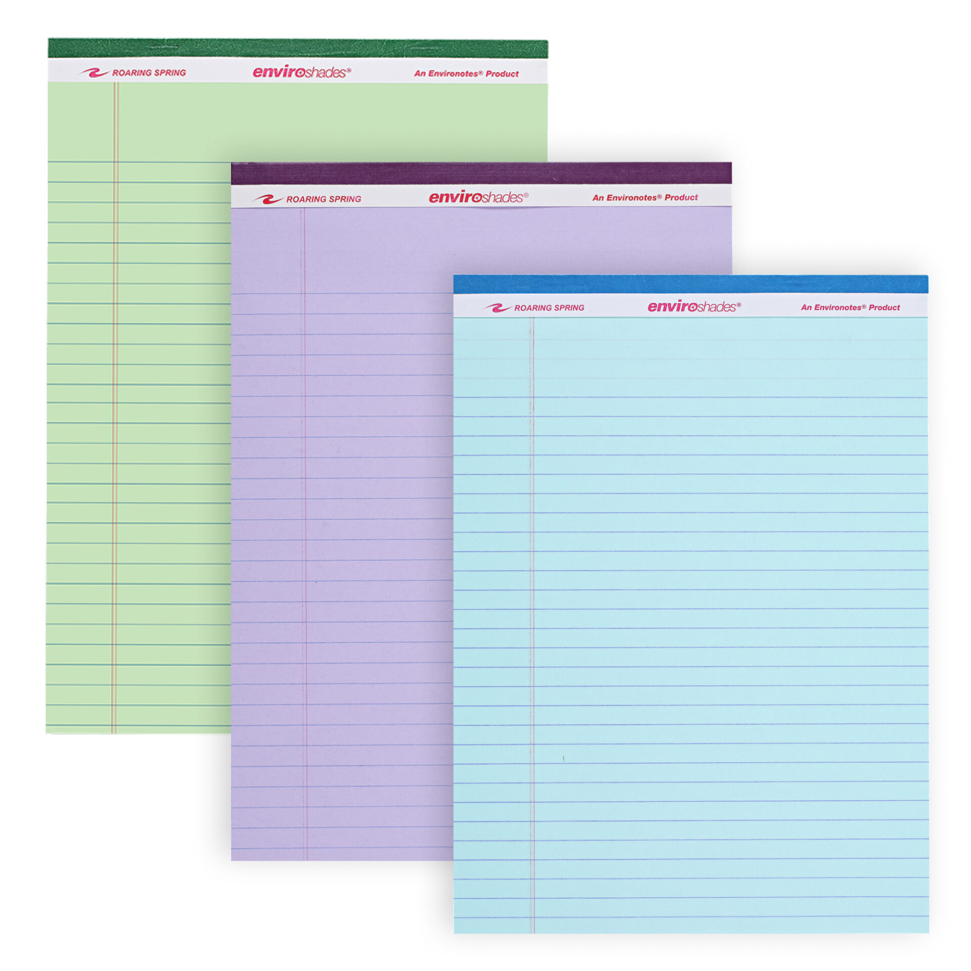 Enviroshades® Recycled Legal Pads, Legal Ruled, Assorted Colors, Pack of 3