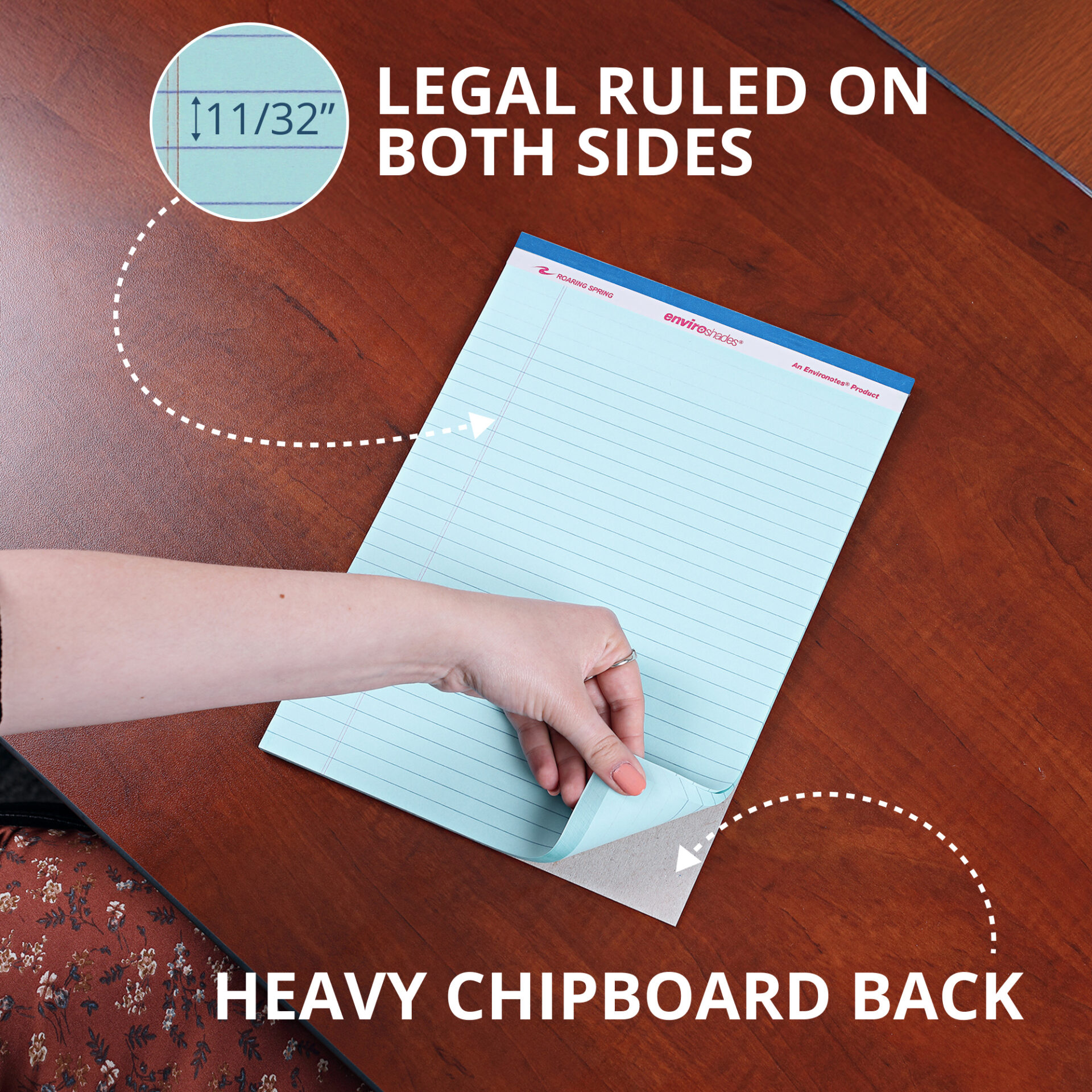 Enviroshades® Recycled Legal Pads, Legal Ruled, Blue, Pack of 12