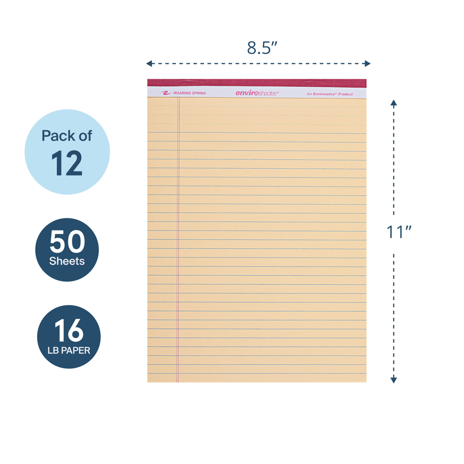 Enviroshades® Recycled Legal Pads, Legal Ruled, Ivory, Pack of 12