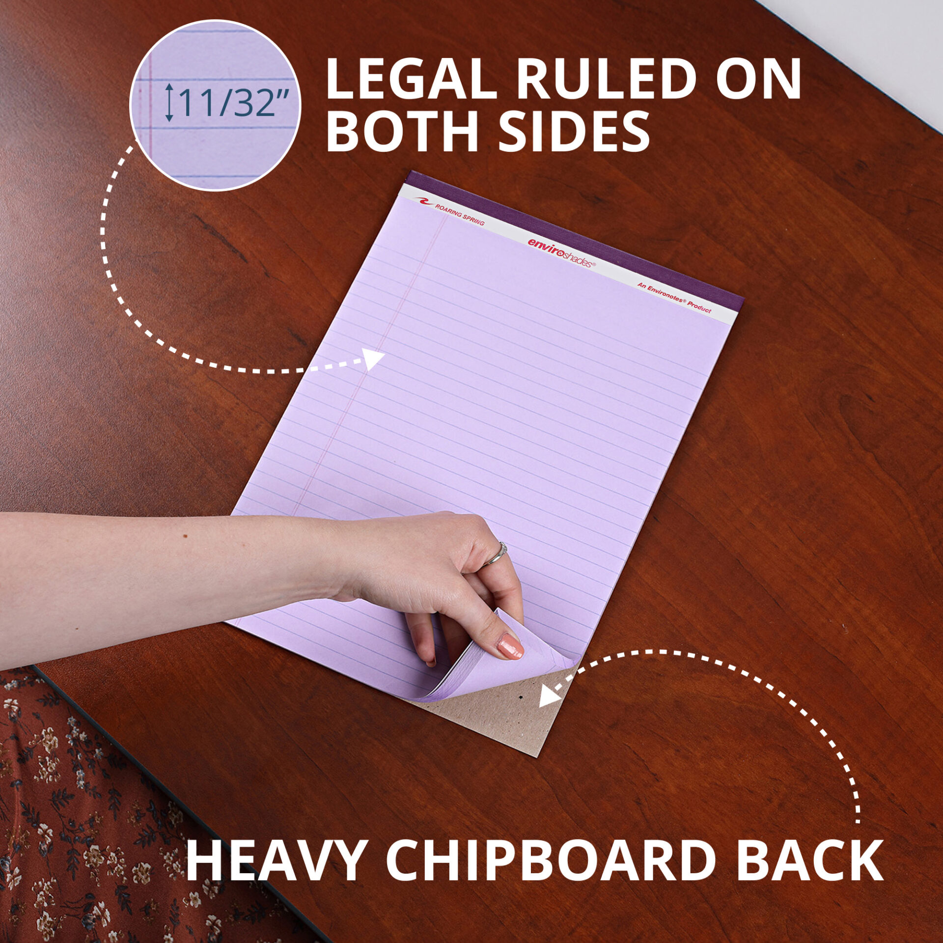 Enviroshades® Recycled Legal Pads, Legal Ruled, Orchid, Pack of 3