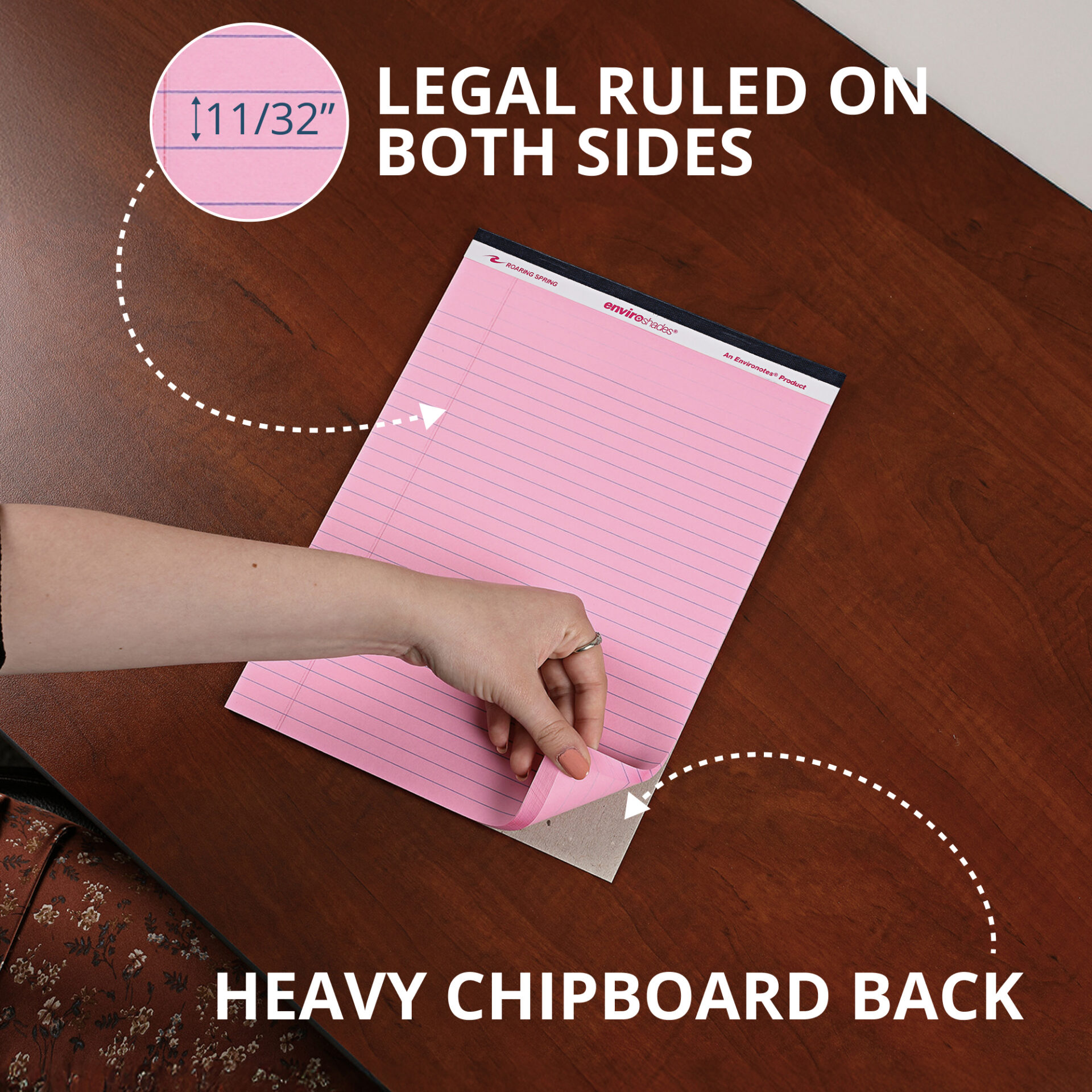 Enviroshades® Recycled Legal Pads, Legal Ruled, Pink, Pack of 12