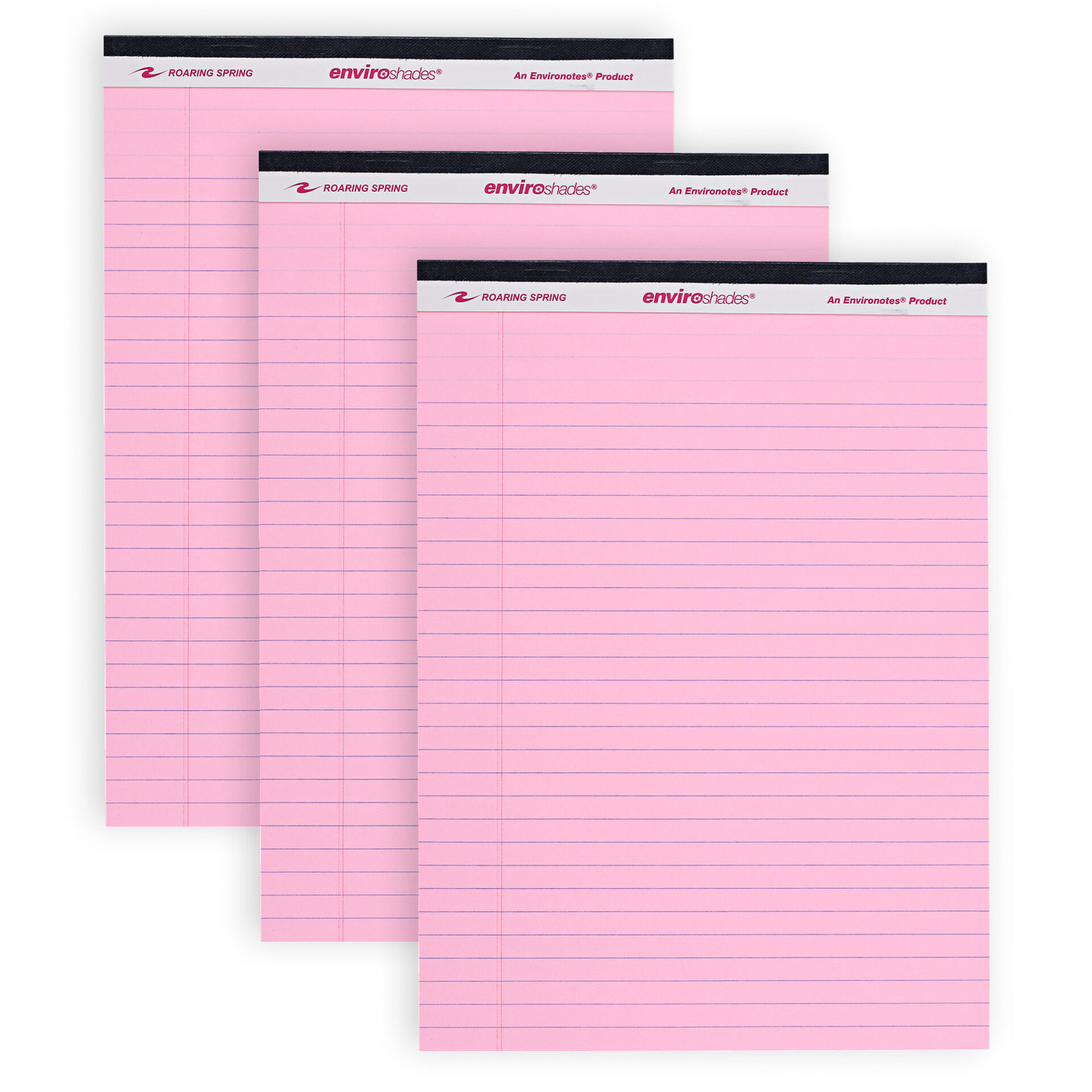 Enviroshades® Recycled Legal Pads, Legal Ruled, Pink, Pack of 3