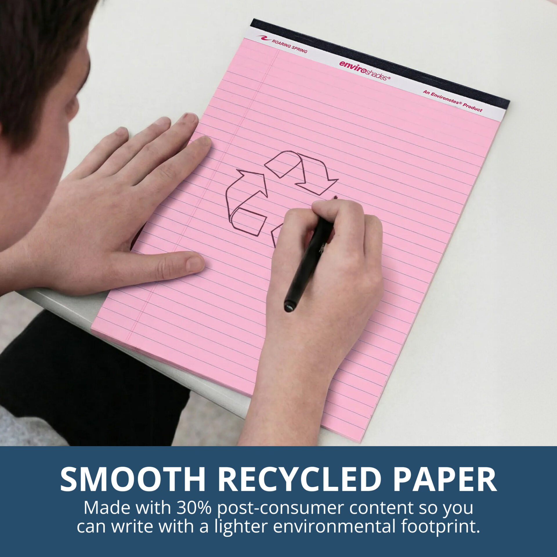 Enviroshades® Recycled Legal Pads, Legal Ruled, Pink, Pack of 3