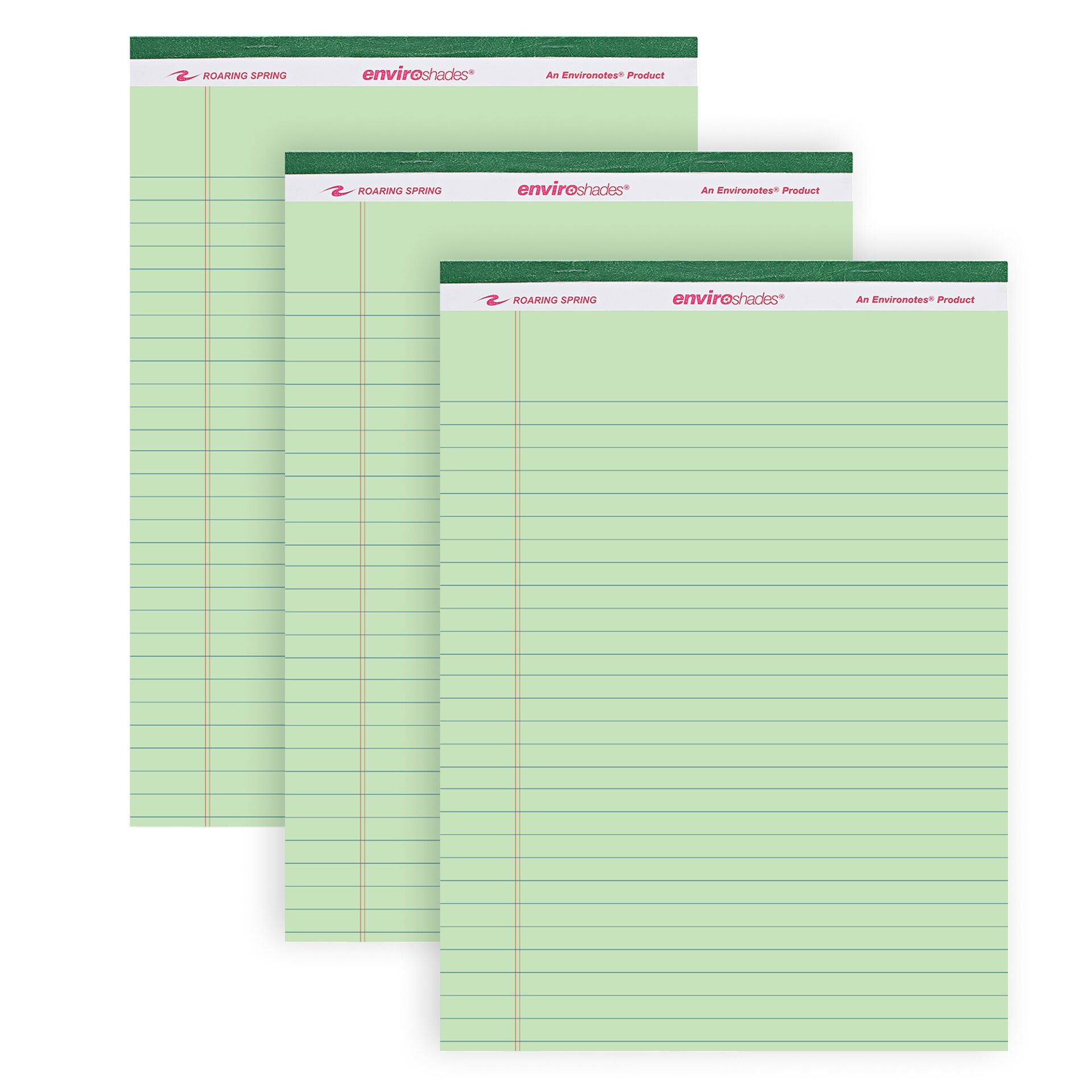 Enviroshades® Recycled Legal Pads, Legal Ruled, Green, Pack of 3