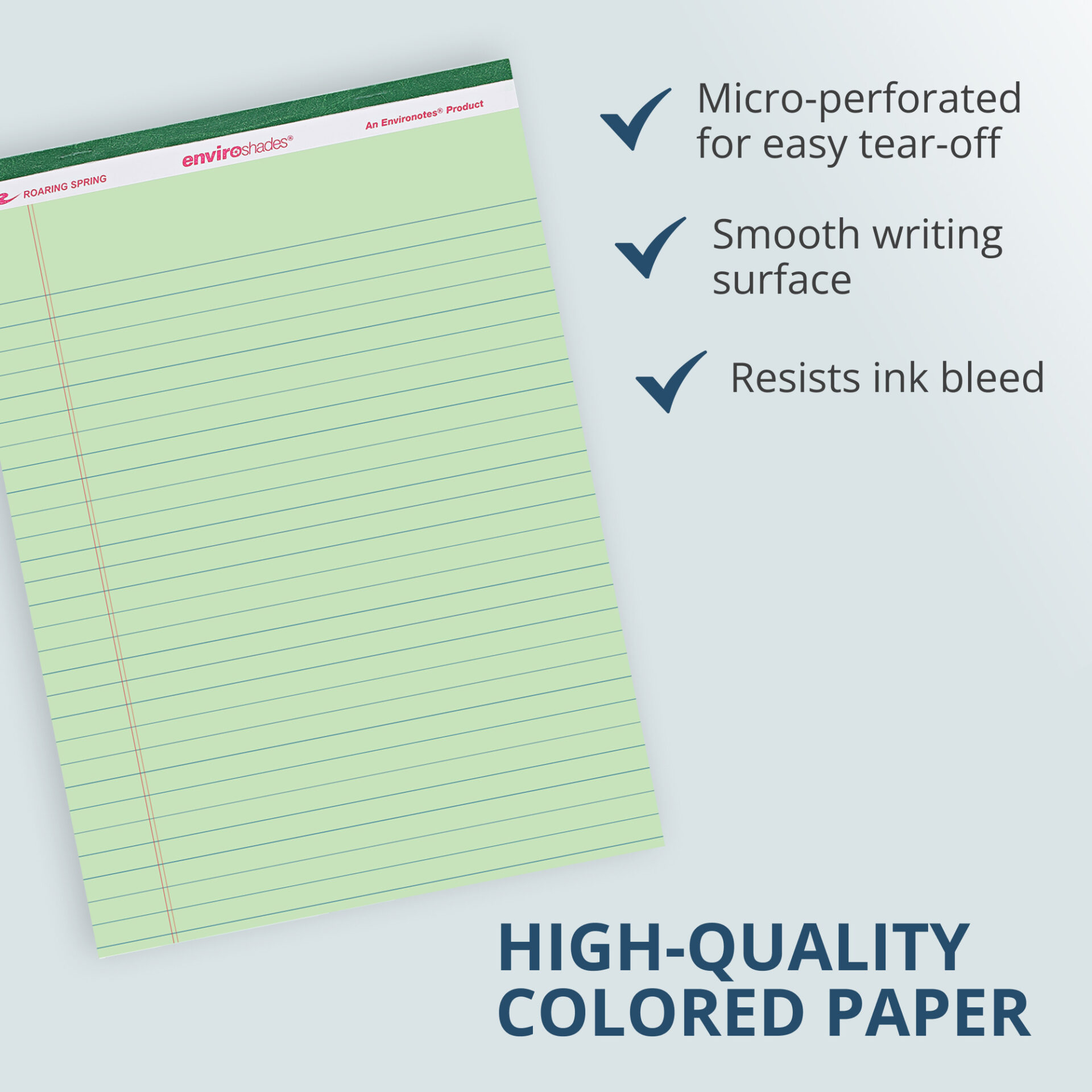 Enviroshades® Recycled Legal Pads, Legal Ruled, Green, Pack of 3