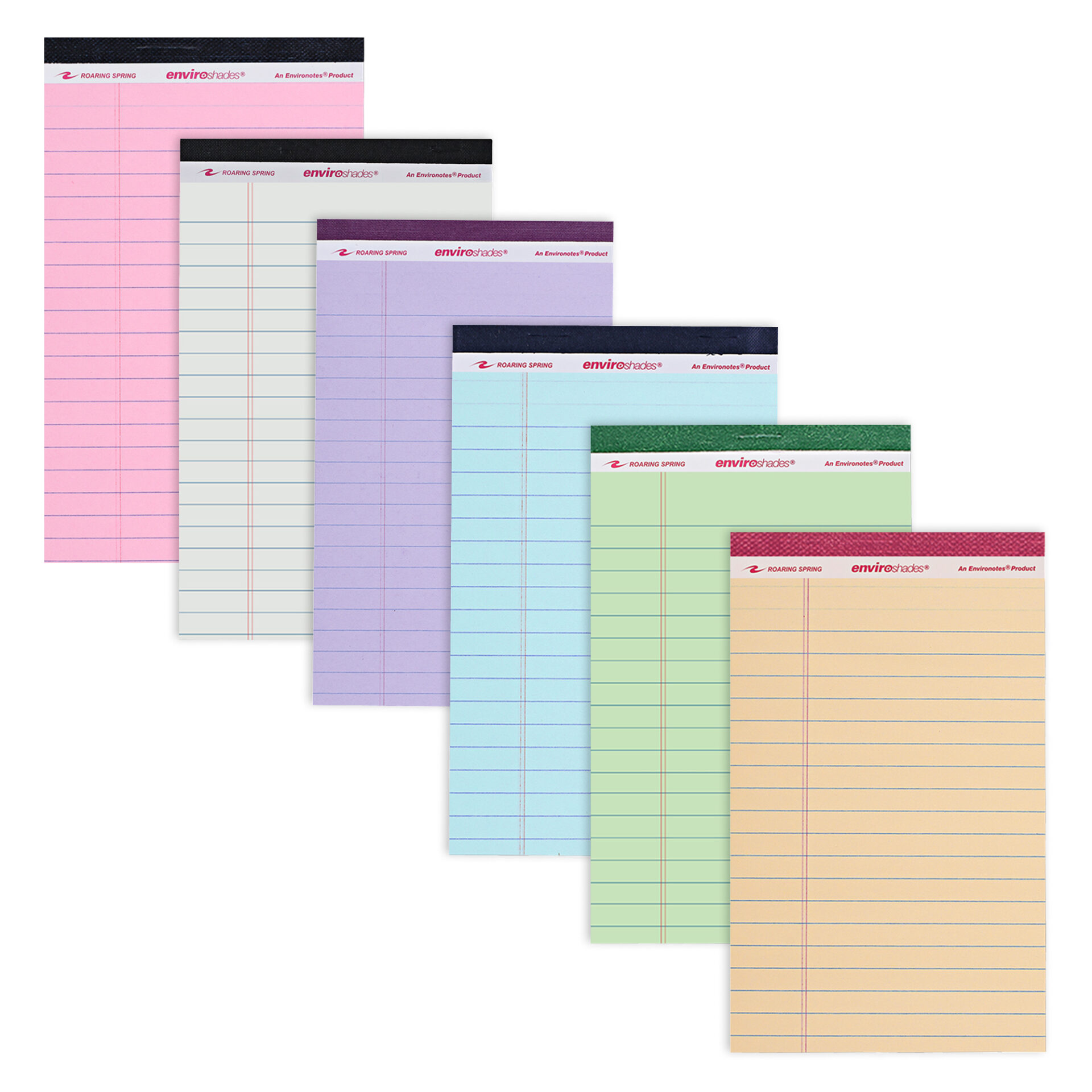Enviroshades® Recycled Mini Legal Pads, Legal Ruled, Assorted Colors, Pack of 6