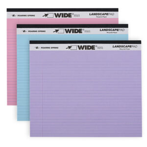 Wide® Recycled Landscape Legal Pads, College Ruled with Margin, Assorted Colors, Pack of 3